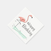 Flamingo Ocean Happy Birthday paper inapkins Servet (Hoek)