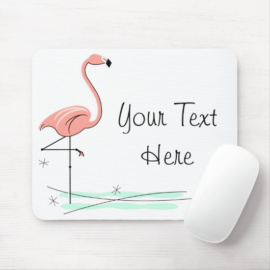 Flamingo Ocean "Jouw tekst" mousepad Muismat (Met muis)