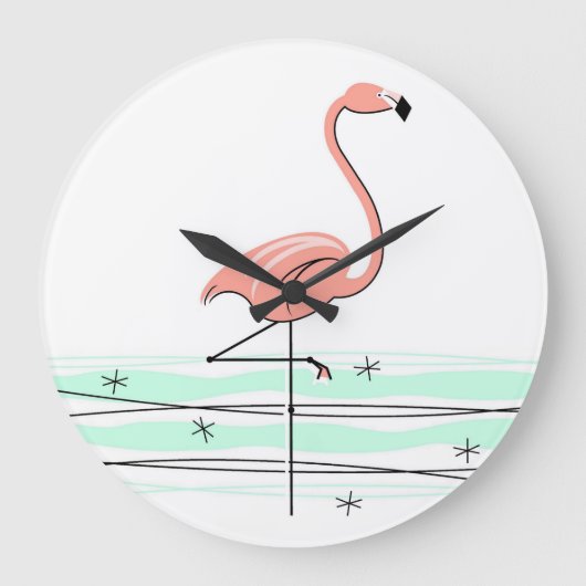 Flamingo Ocean klok rond (Voorkant)