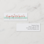 Flamingo Ocean Line side text skinny Mini Visitekaartje (Voorkant / Achterkant)