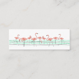 Flamingo Ocean Line side text skinny Mini Visitekaartje
