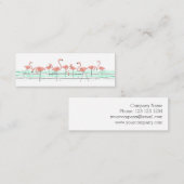 Flamingo Ocean Line side text skinny Mini Visitekaartje (Voorkant / Achterkant)