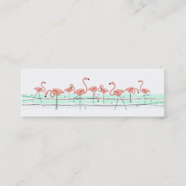 Flamingo Ocean Line side text skinny Mini Visitekaartje