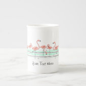 Flamingo Ocean Line Text bone china mok (Voorkant)