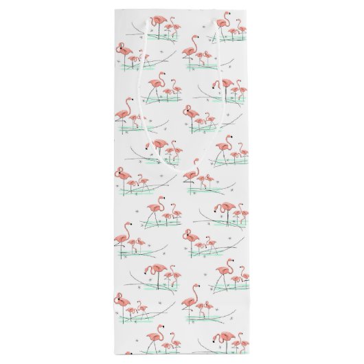 Flamingo Ocean Multi gift fles Wijn Cadeautas (Achterkant)