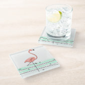 Flamingo Ocean onderzetter glass (Schuin)