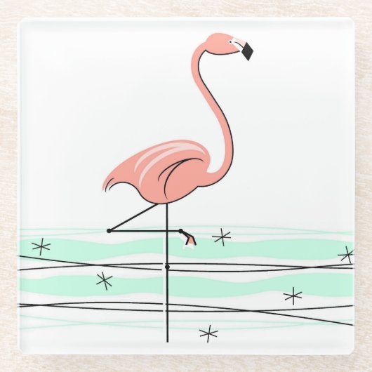 Flamingo Ocean onderzetter glass (Voorkant)