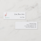 Flamingo Ocean side text skinny Mini Visitekaartje (Voorkant / Achterkant)