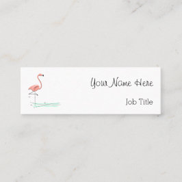 Flamingo Ocean side text skinny Mini Visitekaartje