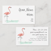 Flamingo Ocean side text Visitekaartje (Voorkant / Achterkant)