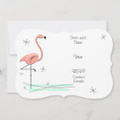 Flamingo Ocean Side "You are uitgenodigde" haakje Kaart (Achterkant)