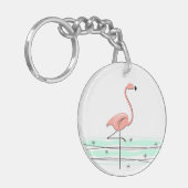 Flamingo Ocean text back acryllic sleutelhanger (Voorkant Links)