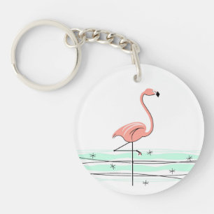 Flamingo Ocean text back acryllic sleutelhanger
