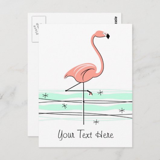 Flamingo Ocean text briefkaart (Voorkant / Achterkant)