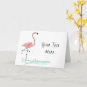 Flamingo Ocean text greetcard Kaart (Gele Bloem)