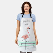 Flamingo Ocean Text over Apron Schort (Gedragen)