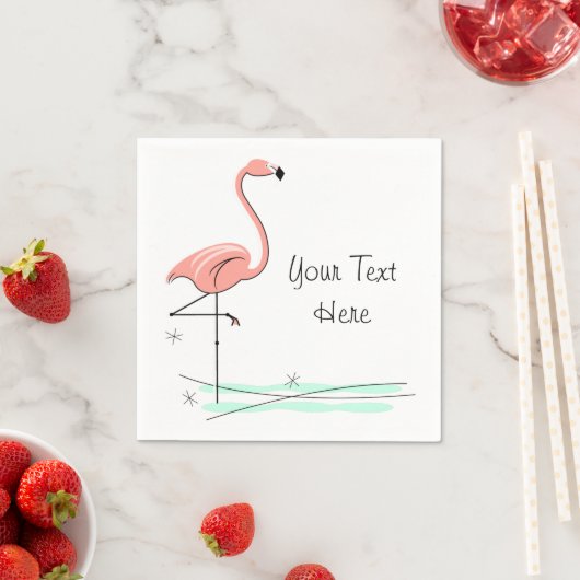 Flamingo Ocean Text paper napkins Servetten (Insitu)