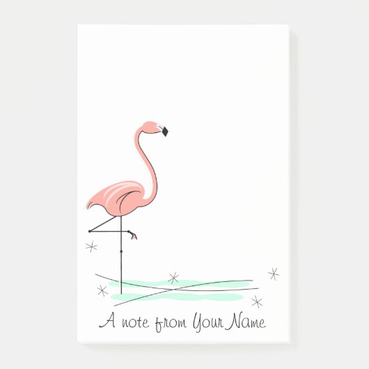 Flamingo Ocean "Text" vertical Post-it® Notes (Voorkant)