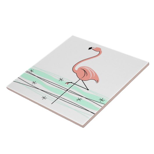Flamingo Ocean tile reverse Tegeltje (Zijkant)