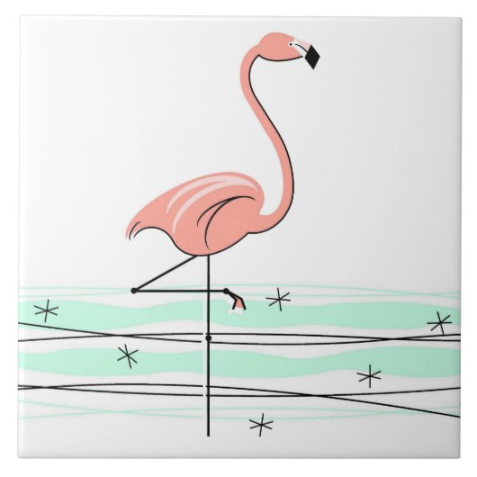 Flamingo Ocean tile Tegeltje (Voorkant)