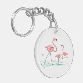 Flamingo Ocean Trio 2 acrylsleutelketen Sleutelhanger (Voorkant Links)