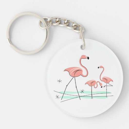 Flamingo Ocean Trio 2 acrylsleutelketen Sleutelhanger (Voorkant)