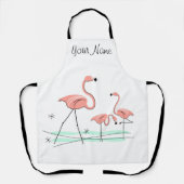 Flamingo Ocean Trio 2 Name apron Schort (Voorkant)