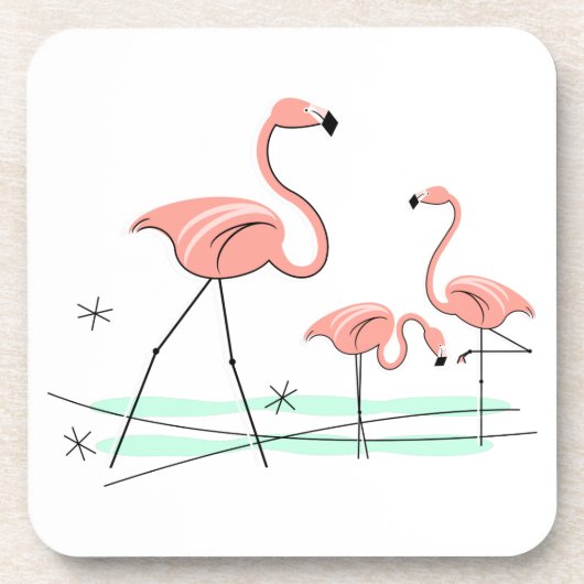 Flamingo Ocean Trio 2 plastic onderzetters (Voorkant)