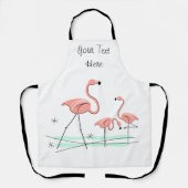 Flamingo Ocean Trio 2 Text apron Schort (Voorkant)