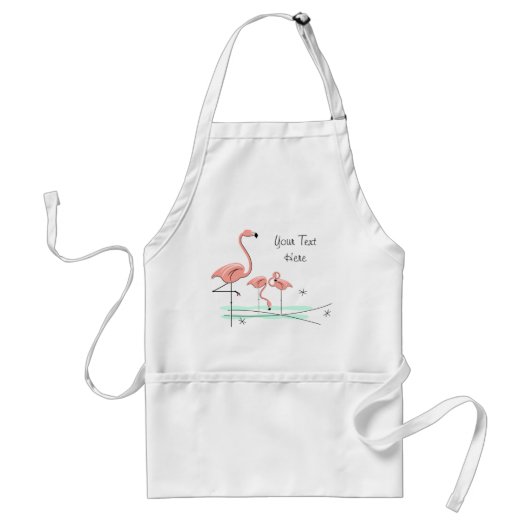 Flamingo Ocean Trio 2 Text apron Standaard Schort (Voorkant)