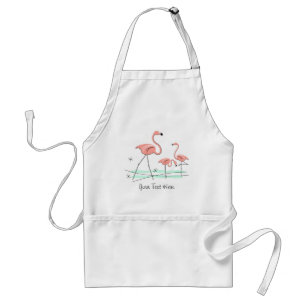 Flamingo Ocean Trio 2 Text apron Standaard Schort