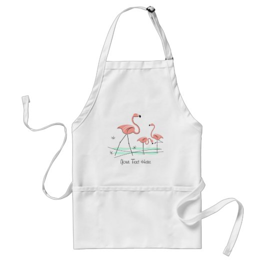Flamingo Ocean Trio 2 Text apron Standaard Schort (Voorkant)