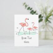 Flamingo Ocean Trio 2 Text briefkaart (Staand voorkant)