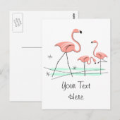 Flamingo Ocean Trio 2 Text briefkaart (Voorkant / Achterkant)