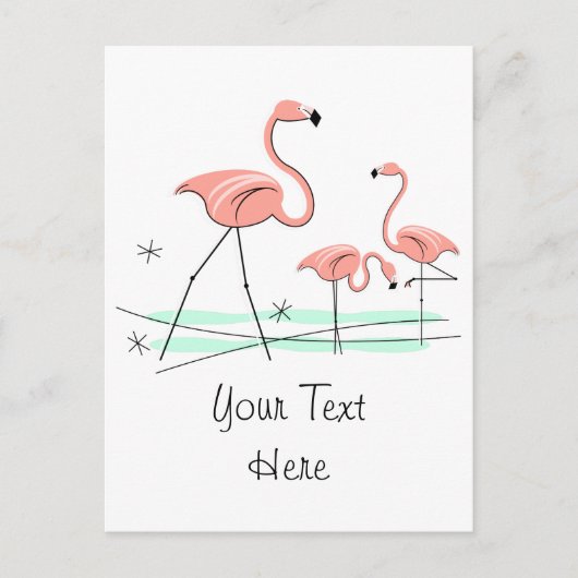 Flamingo Ocean Trio 2 Text briefkaart (Voorkant)