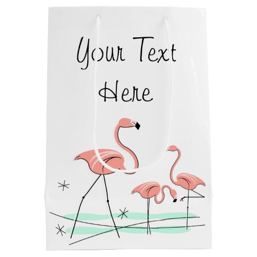 Flamingo Ocean Trio 2 Text gift medium Medium Cadeauzakje (Achterkant)