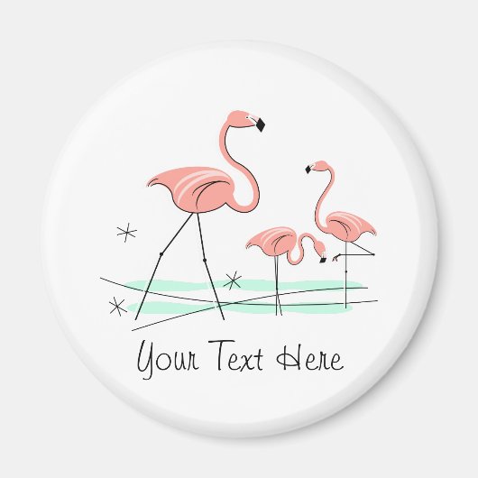 Flamingo Ocean Trio 2 Text magnet (Voorkant)