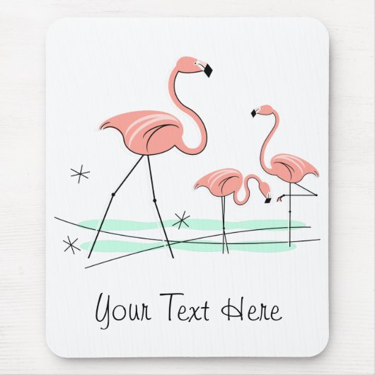 Flamingo Ocean Trio 2 "Text" mousepad Muismat (Voorkant)