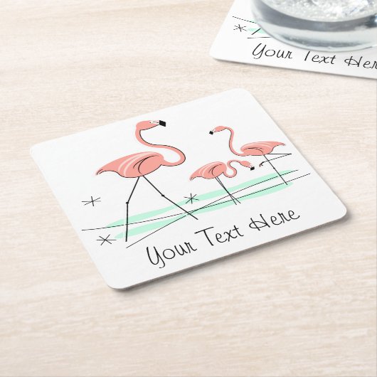 Flamingo Ocean Trio 2 Text onderzetters (Schuin)