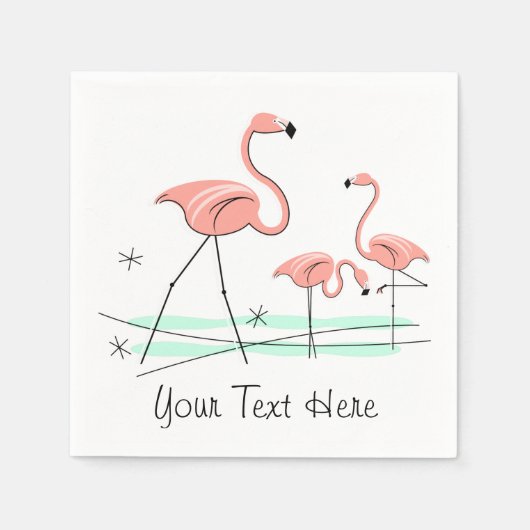 Flamingo Ocean Trio 2 Text paper napkins Servetten (Voorkant)