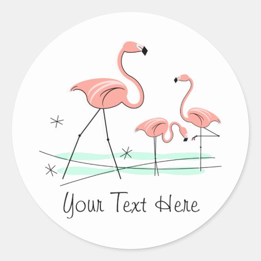 Flamingo Ocean Trio 2 Text sticker (Voorkant)