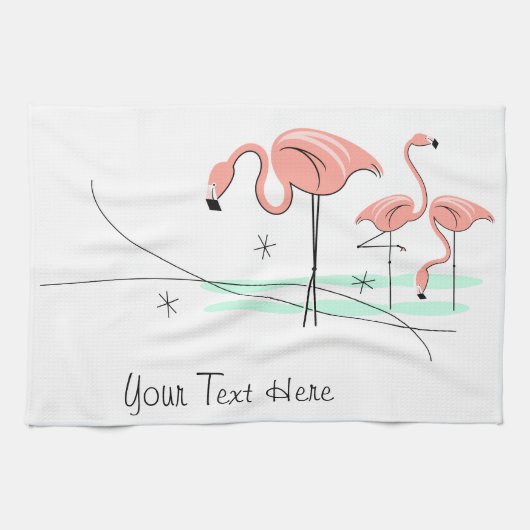 Flamingo Ocean Trio 3 keukenhanddoek voor tekst (Horizontaal)
