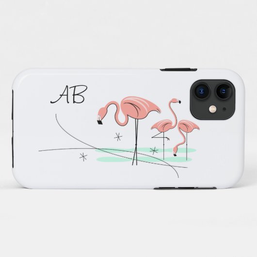 Flamingo Ocean Trio 3 'Monogram' iPhone 11 taaie Case-Mate iPhone Case (Achterkant (horizontaal))