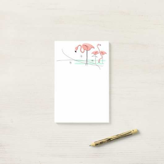 Flamingo Ocean Trio 3 Post-it® Notes (Op bureau)