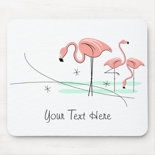 Flamingo Ocean Trio 3 "Text" mousepad Muismat (Voorkant)