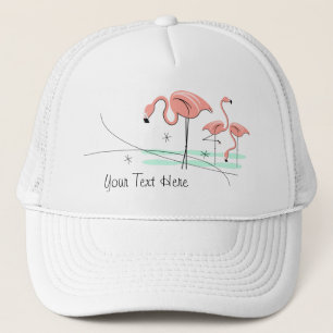 Flamingo Ocean Trio 3 'Text' trucker hat Pet