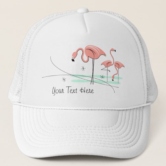 Flamingo Ocean Trio 3 'Text' trucker hat Pet (Voorkant)