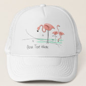 Flamingo Ocean Trio 3 'Text' trucker hat Trucker Pet (Voorkant)