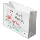 Flamingo Ocean Trio 4 Happy Birthday large Large Cadeautasje (Voorkant Gekanteld)