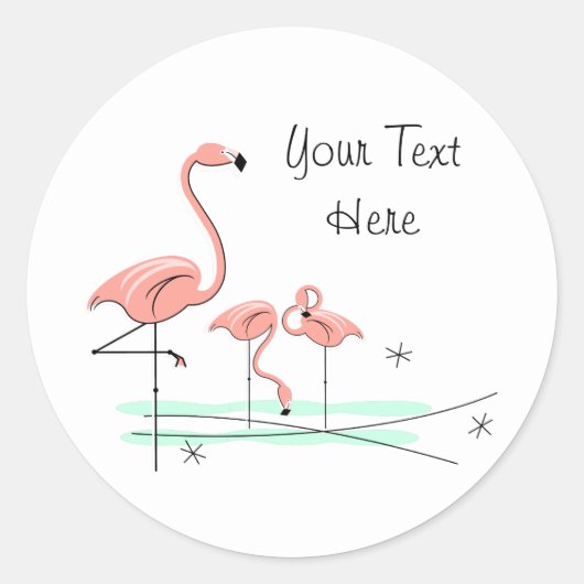Flamingo Ocean Trio 4 Text sticker (Voorkant)